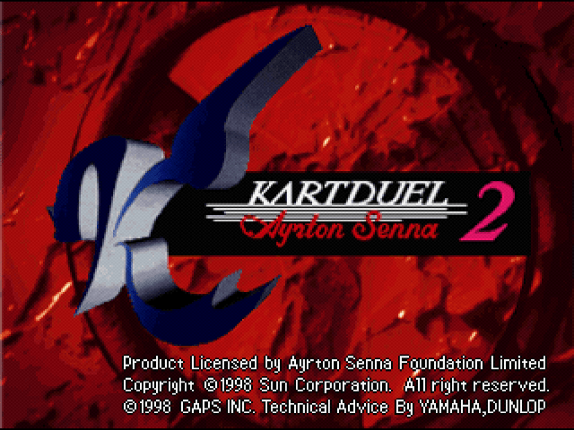 Ayrton Senna Kart Duel 2 title screen for Playstation